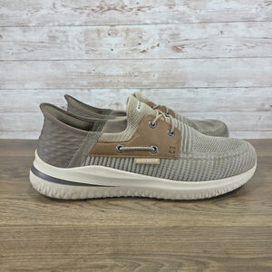 Skechers Mens Delson 3.0 Roth Taupe Brown Slip-ins Loafers Mens size 10.5